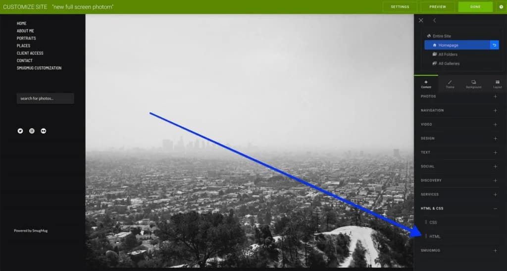 Adding HTML content block