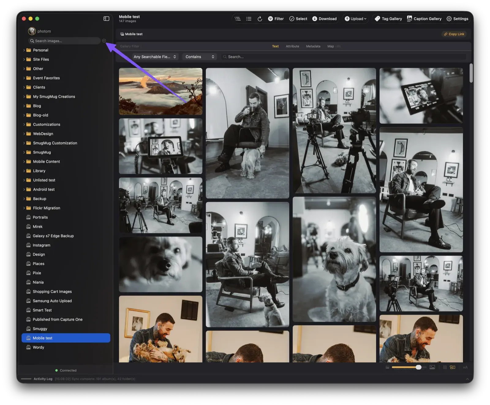 The Advanced Search filter bar in Folio