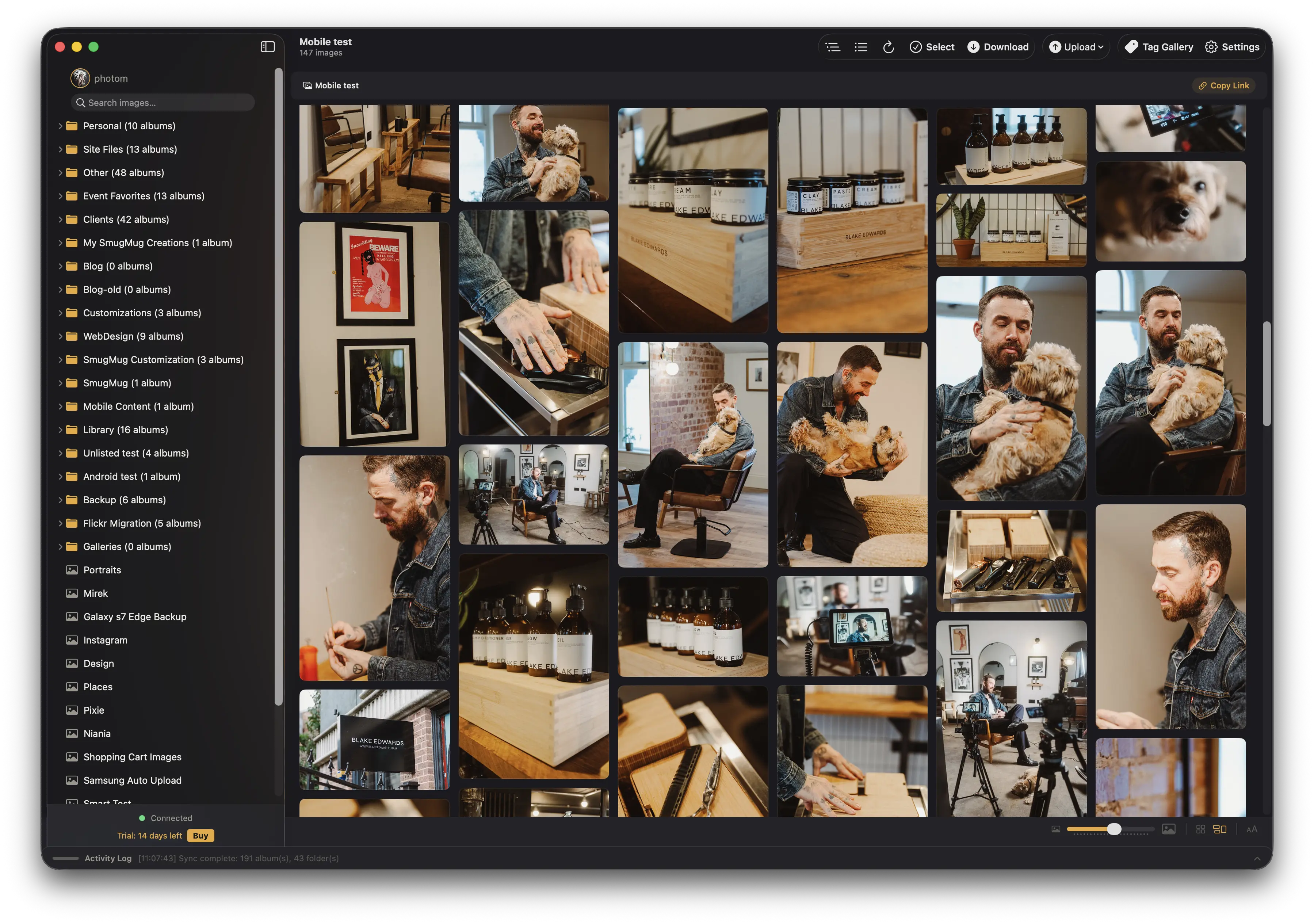 Gallery displayed in masonry layout