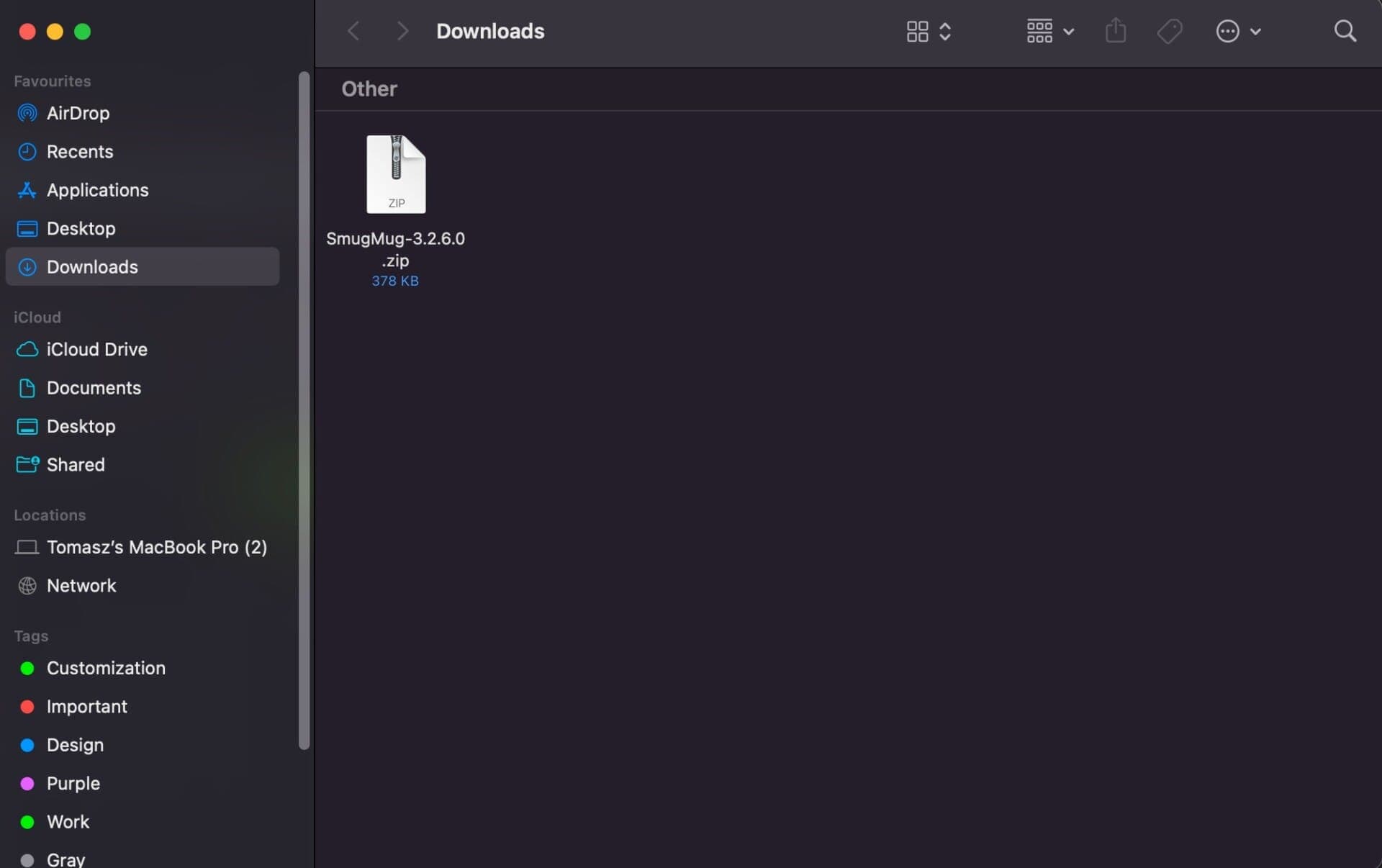 Downloaded SmugMug plugin zip file