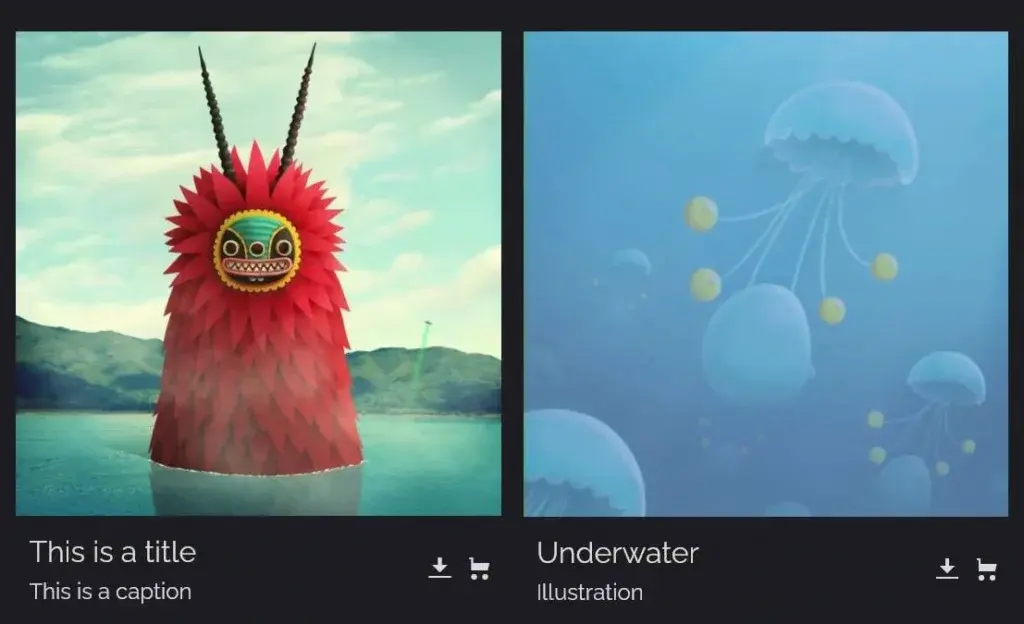 Thumbnail titles and captions styling